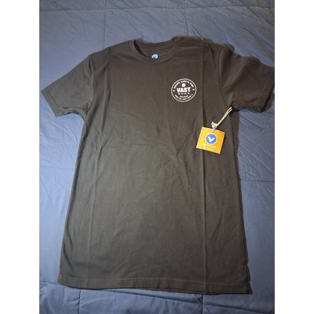 Vast Life Mens Nature Always Wins Graphic T-Shirt Black B3739-Black S Small NWT